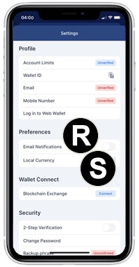 blockchain app preferences