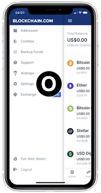 blockchain app settings
