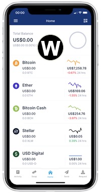 blockchain wallet home screen