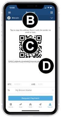 request bitcoin iOS